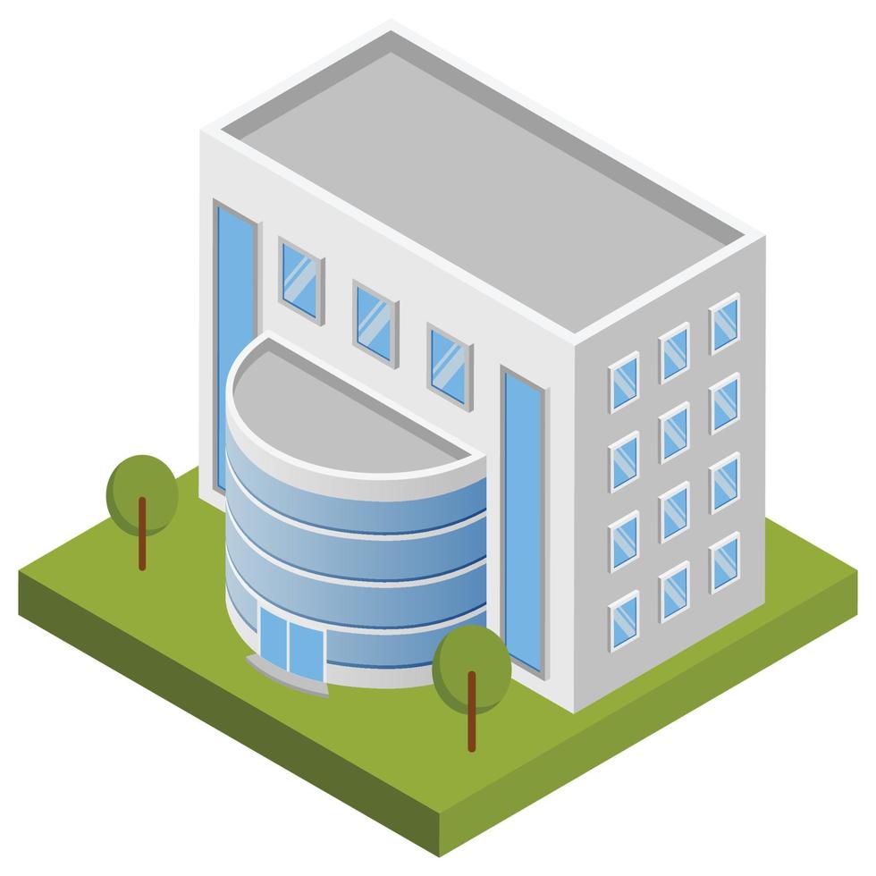 Residential building - Isometric 3D illustration. vector