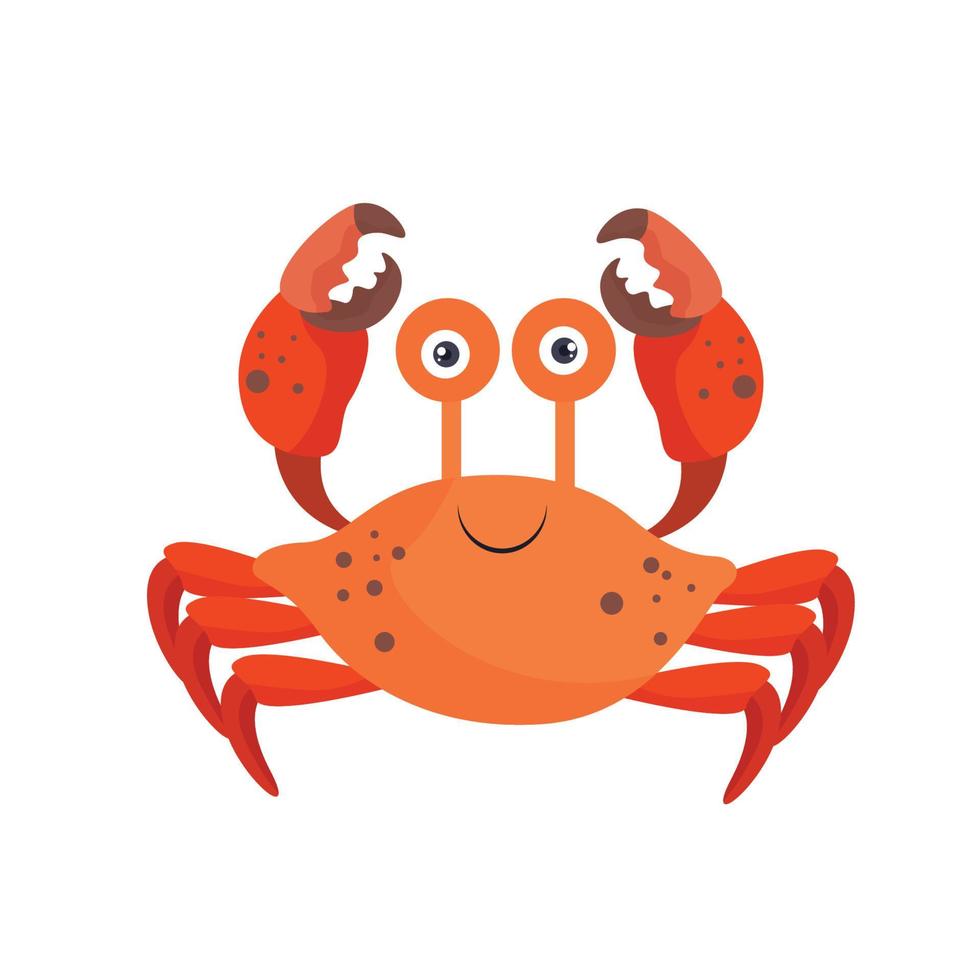 illustration vector graphic red legged smiling crab