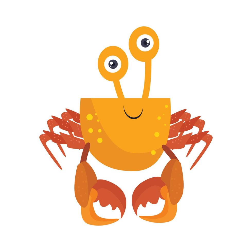 ilustración vectorial gráfico cangrejo dorado de patas marrones vector