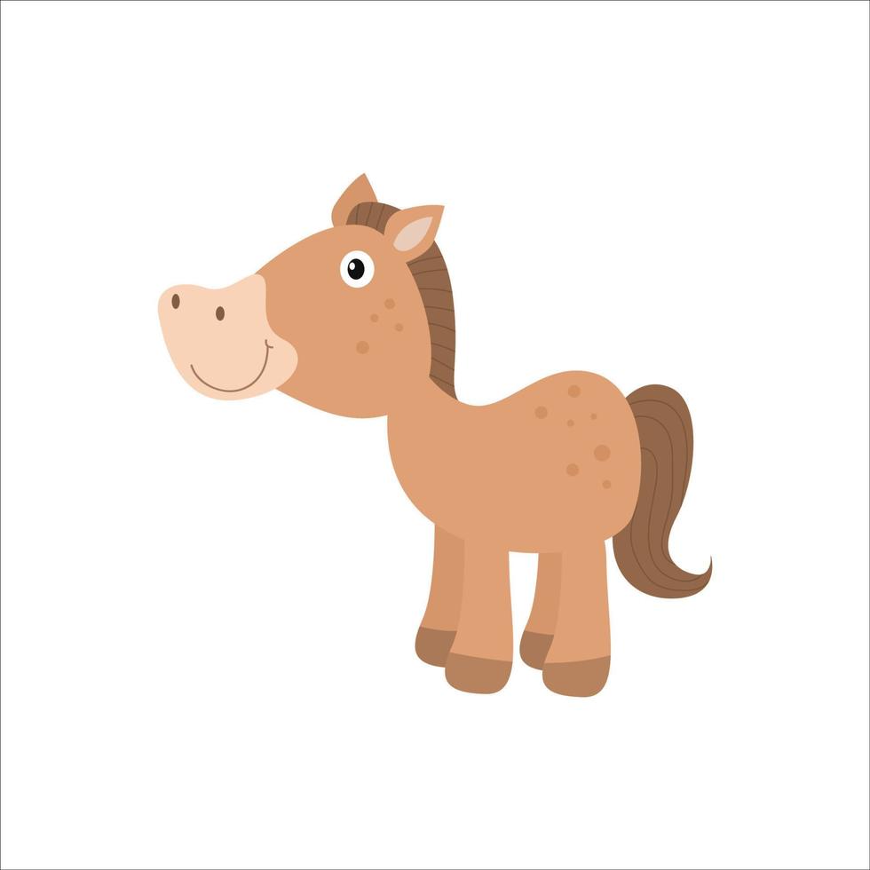 illustration graphic design  cartoon vector character of cute and adorable baby horse