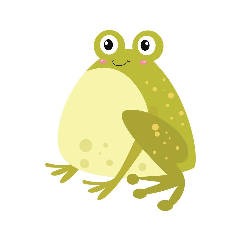 illustrations, graphic designs, vectors, characters, and cartoons of cute green frogs. vector