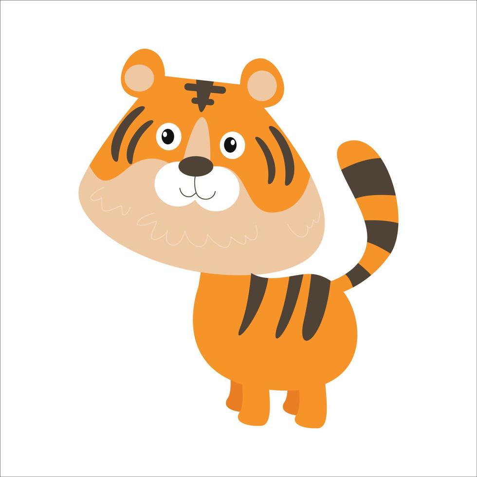 ilustraciones, diseños gráficos, vectores, personajes y caricaturas de un lindo tigre bebé vector