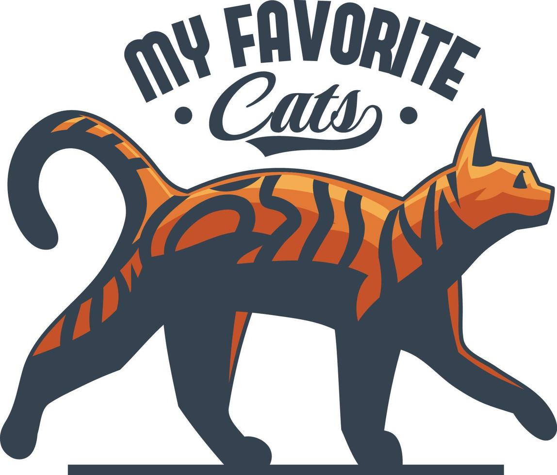 diseño de camiseta mis gatos favoritos vector