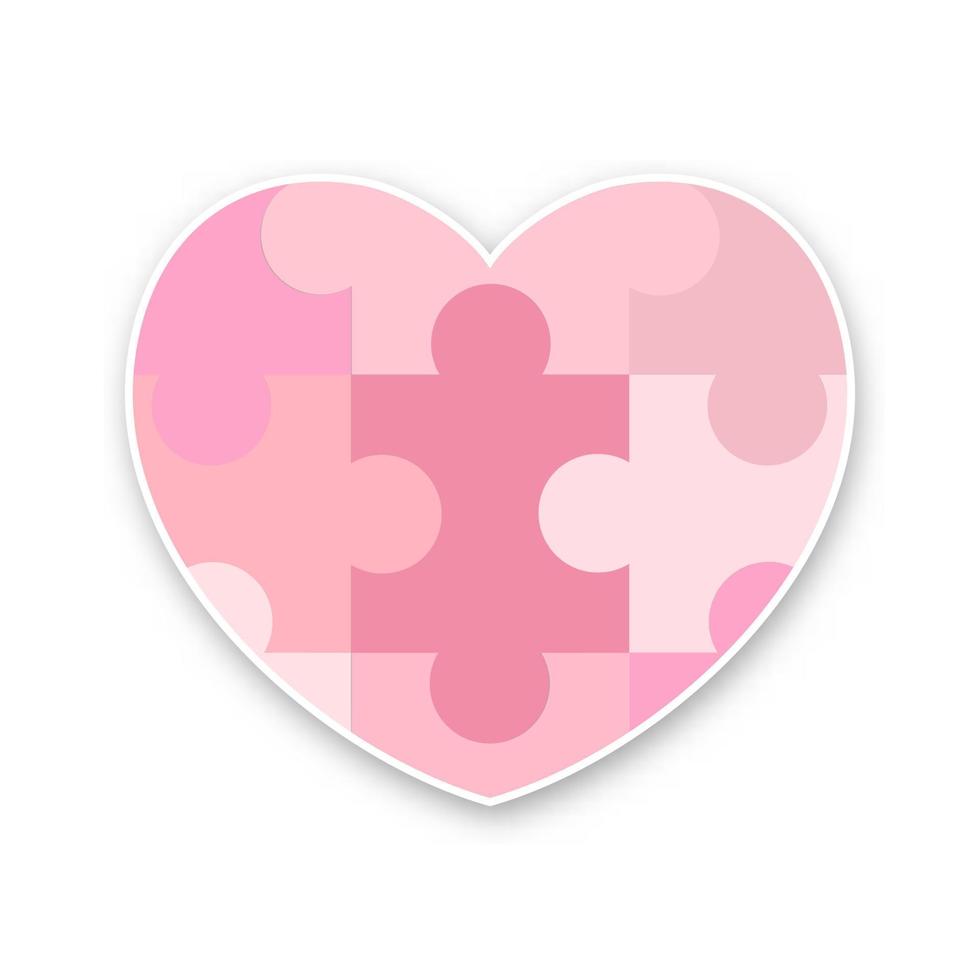 heart with puzzle pieces ideal for Valentines Day vector