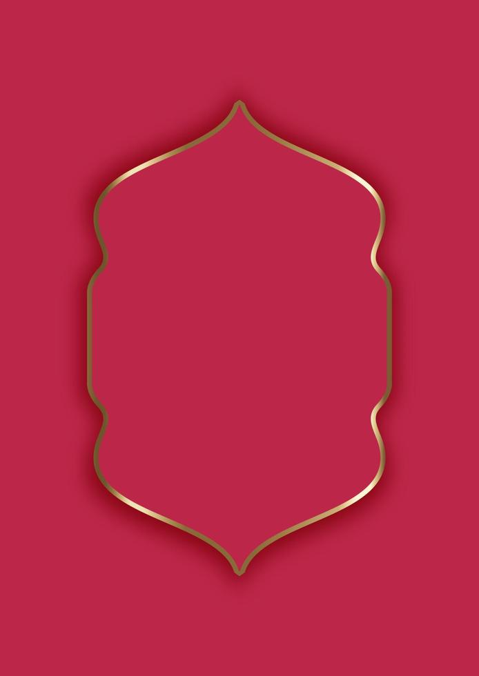 elegant gold frame on magenta background vector