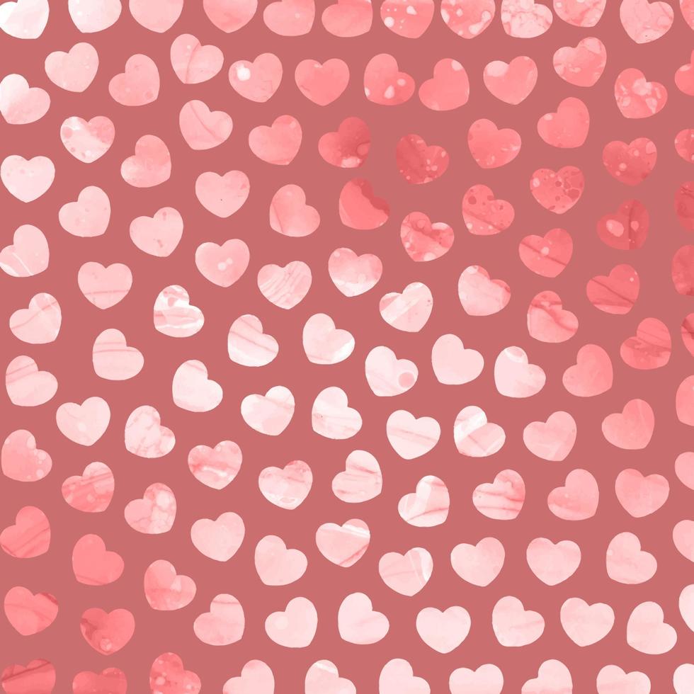 fondo de patrón de corazones de acuarela para el día de san valentín vector