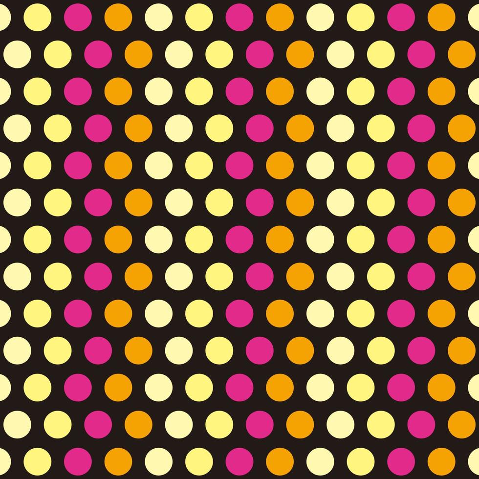 Vector seamless pattern with colorful dots with black background