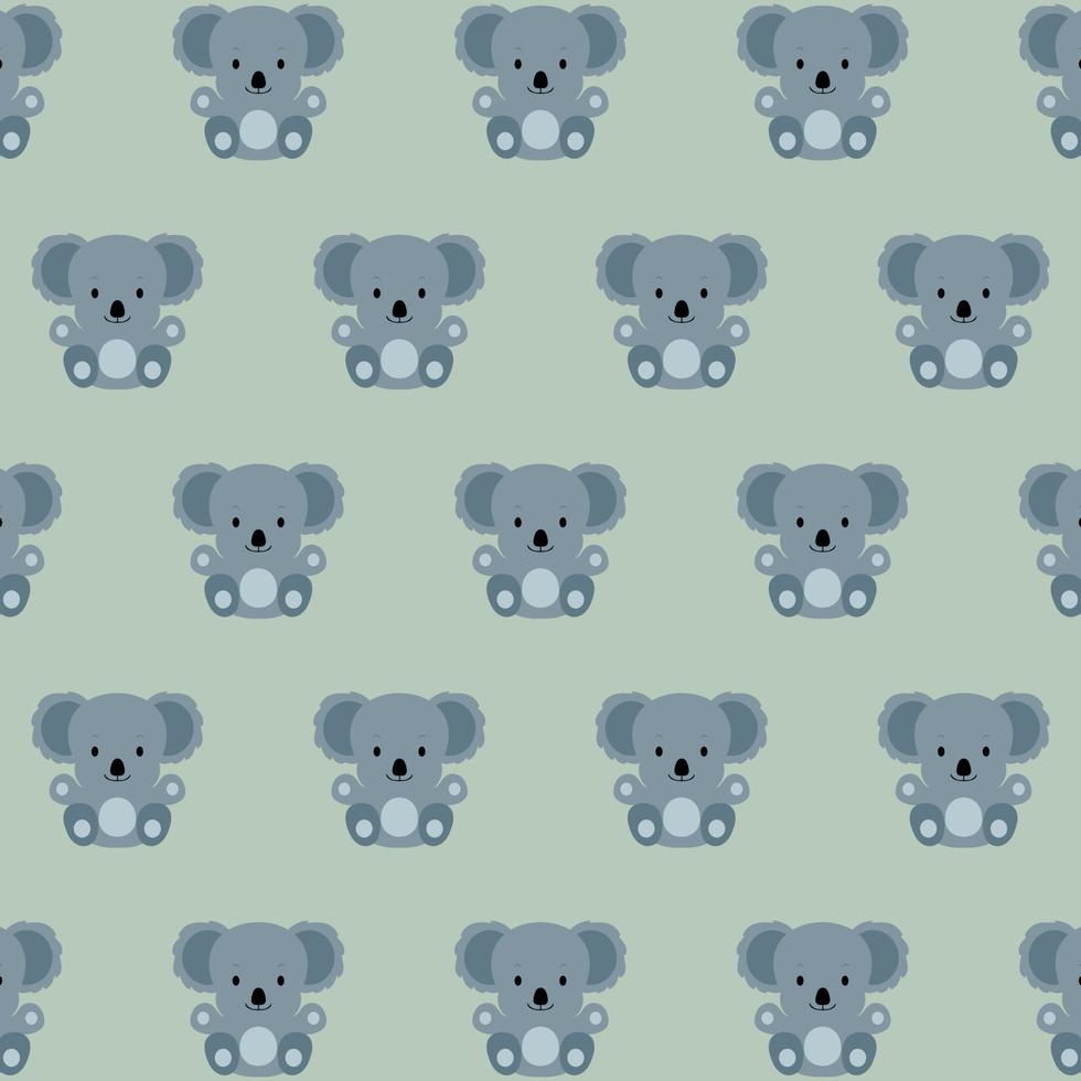 Vector seamless pattern with koala sitting