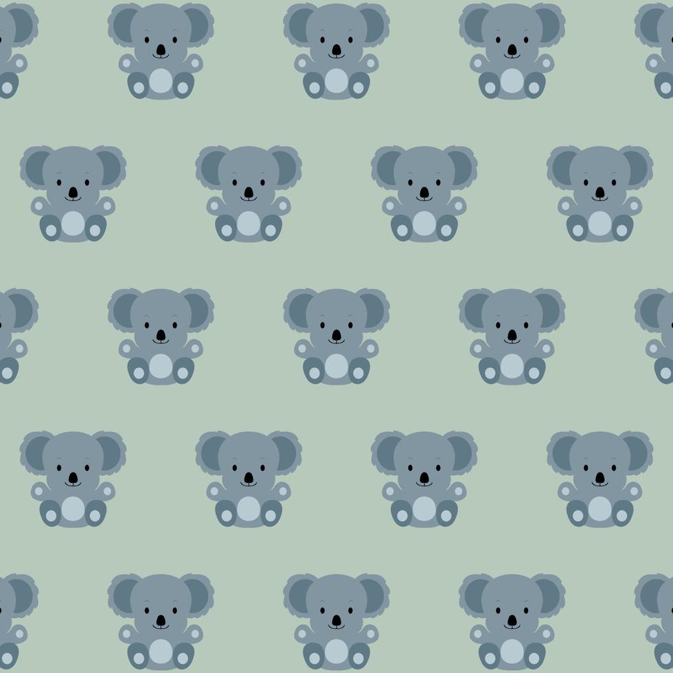 Vector seamless pattern with koala sitting