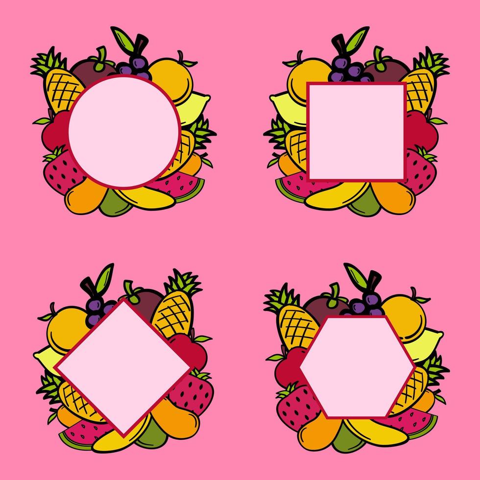 Banner of hand drawn fruits illustration vector