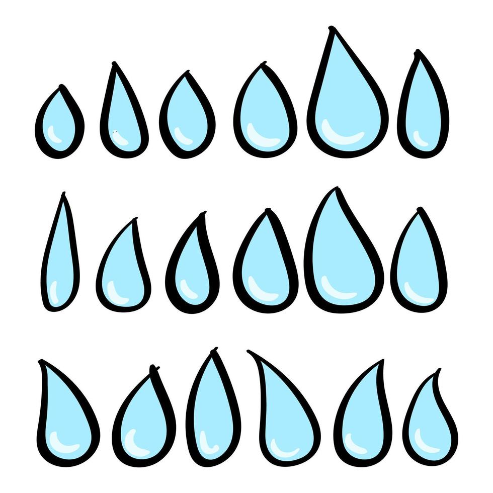 hand drawn water drop illustration vector