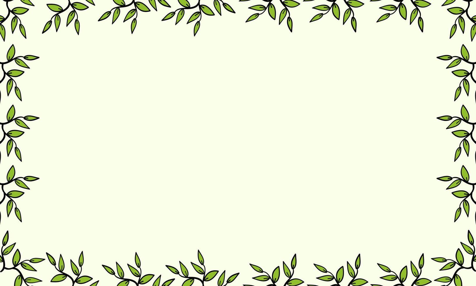 Frame of hand drawn leaf illustration vector