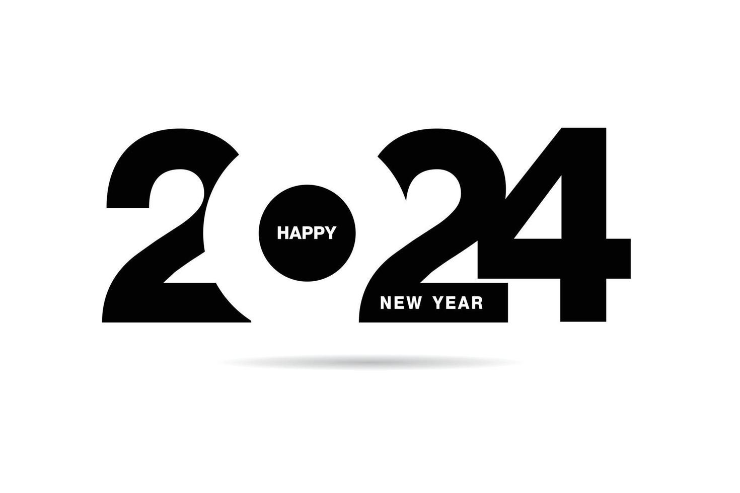 Happy New Year 2024 text design. for Brochure design template, card