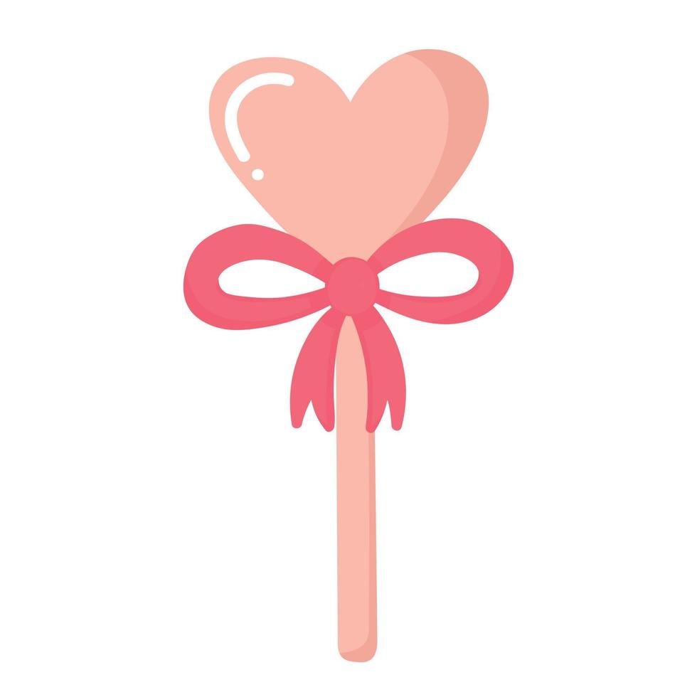 Doodle clipart sweet candy on a stick in the form of a heart. vector