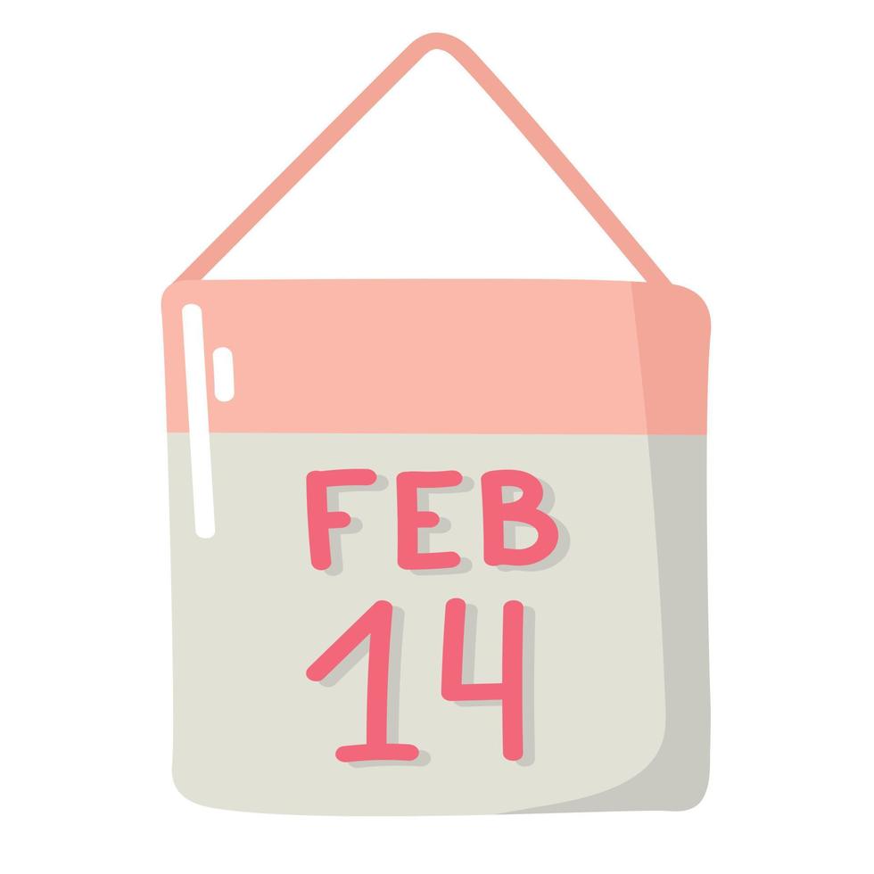 doodle clipart lindo calendario para los amantes vector