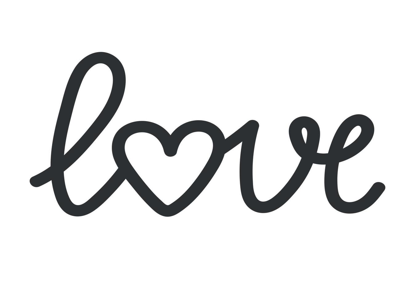 Doodle clipart lettering on valentine's day theme vector