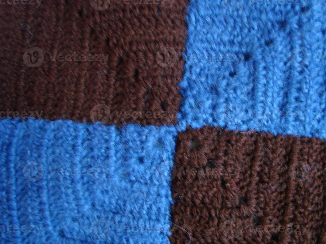 Crochet texture, colorful squares pattern. Crochet Knit Squares photo