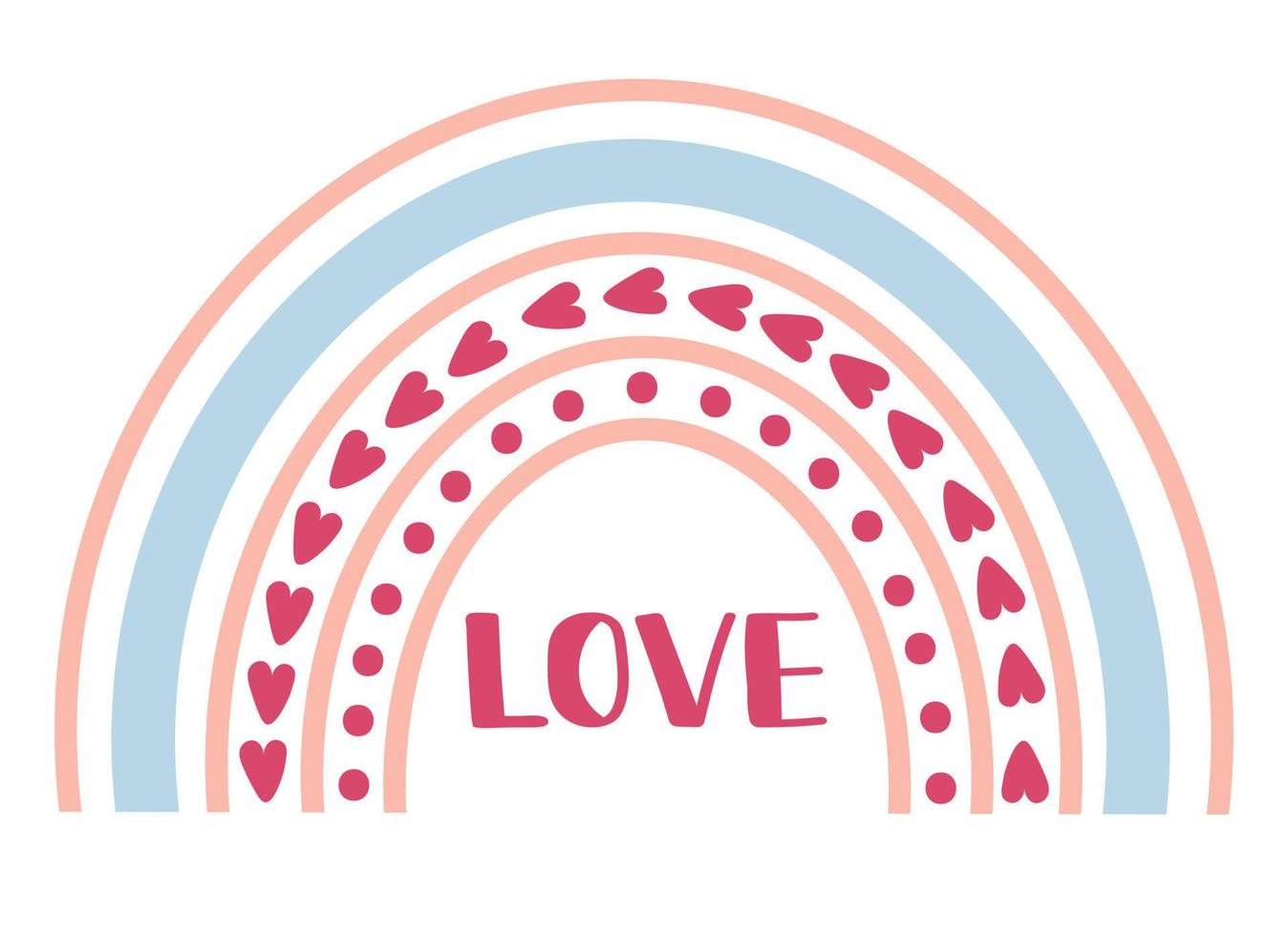 garabato clipart lindo boho arco iris vector