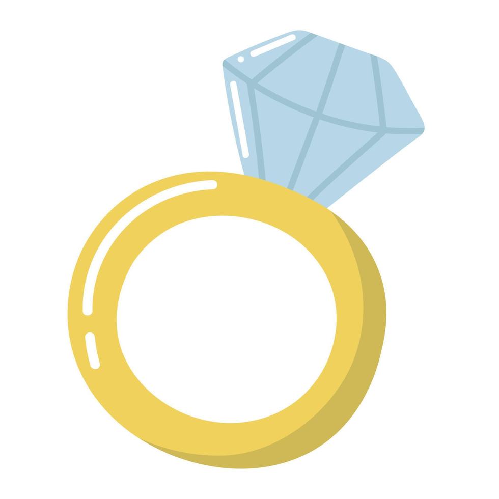 garabato, clipart, anillo de compromiso, para, enamorados vector