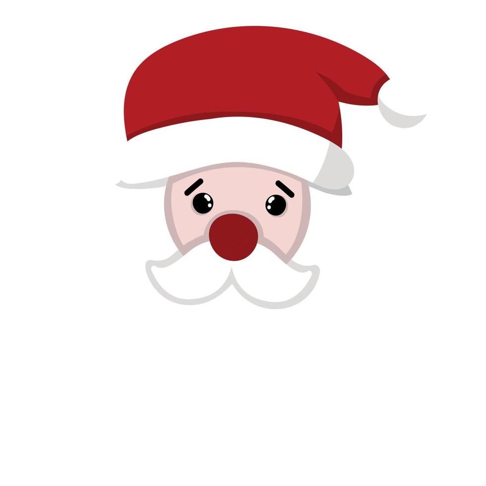Happy face of santa claus with hat and red nose vector