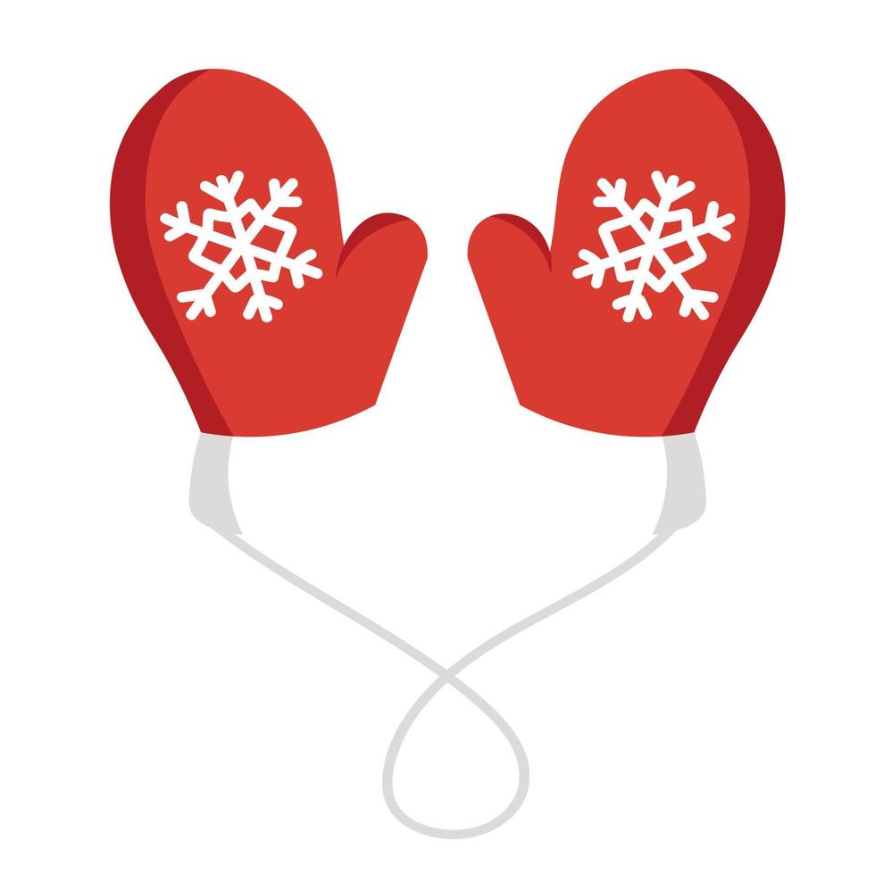 doodle warm mittens with a pattern for decoration, postcards, invitations vector