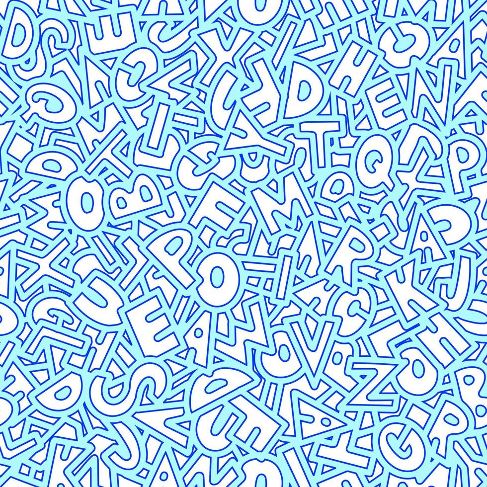 Thick pattern of drawn letters. vector