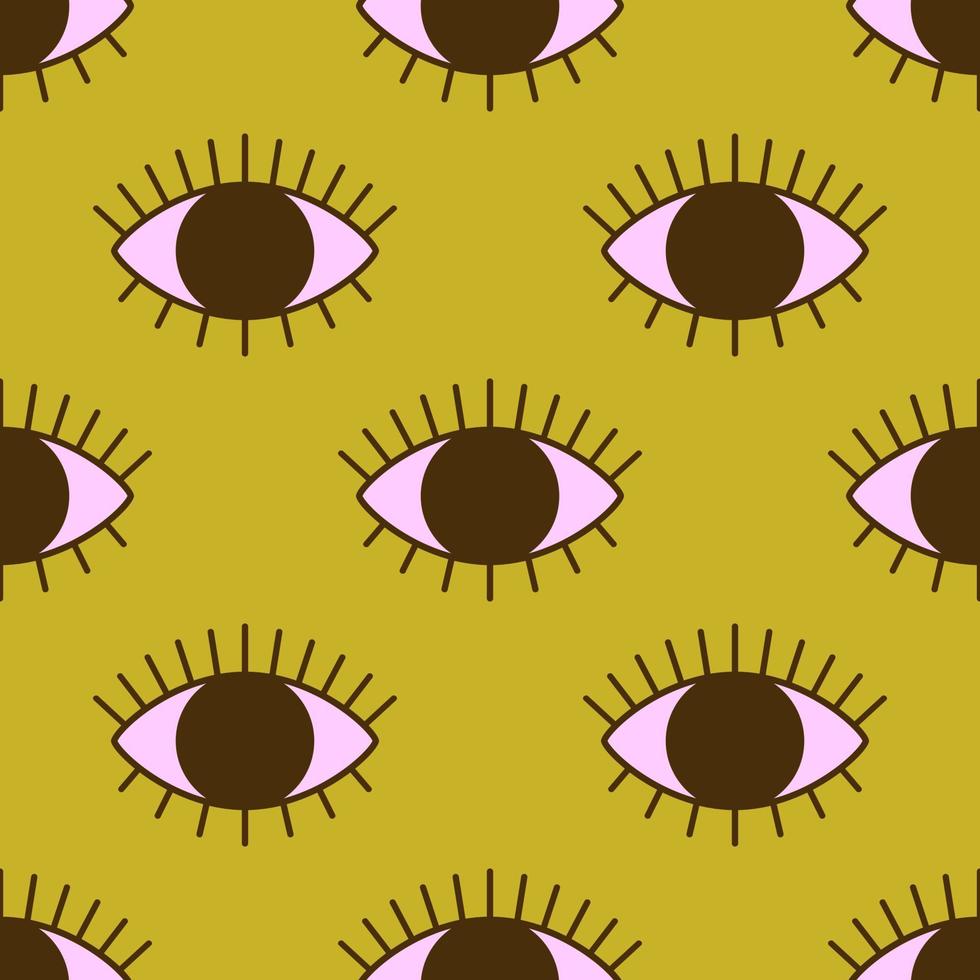 Hand drawn eye pattern for print and design. Vector illustration.