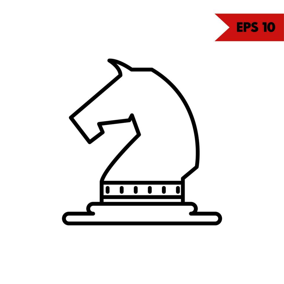 ilustración del icono de la línea del caballo de ajedrez vector