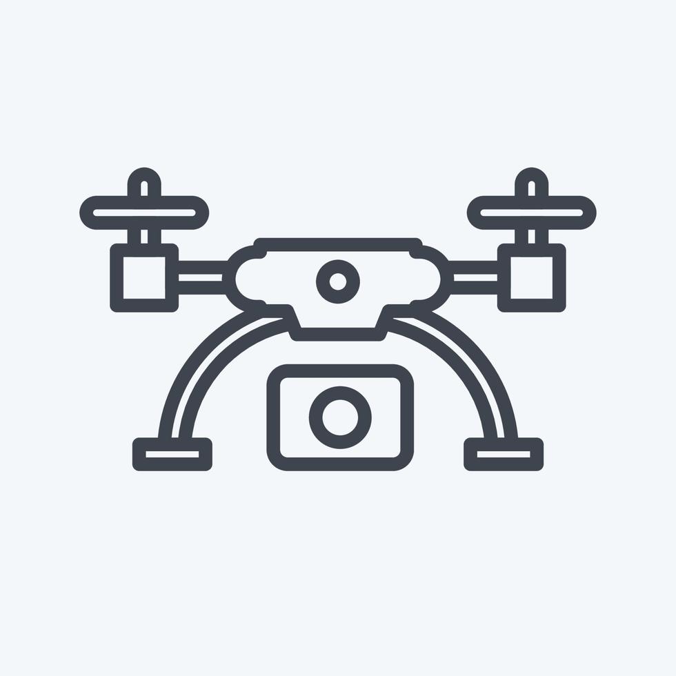 Icon drone and Aerial Imaging. related to Photography symbol. line style. simple design editable. simple illustration vector