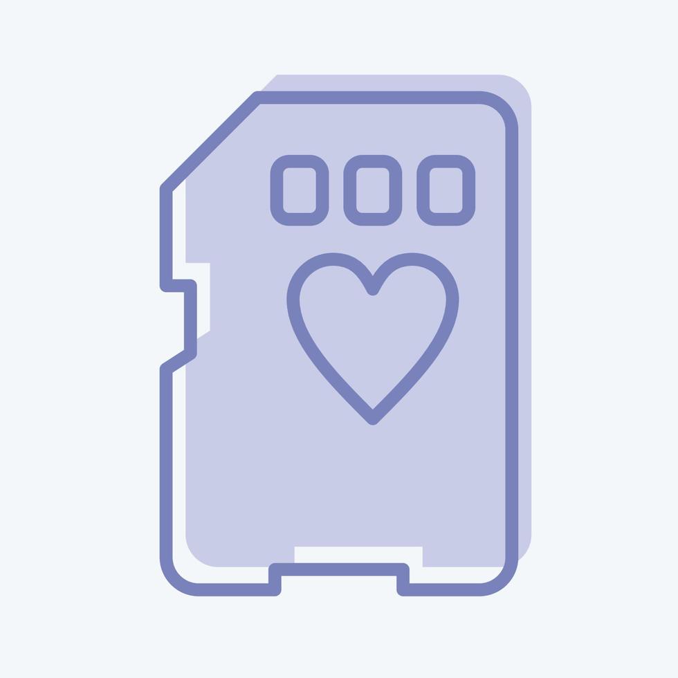 Icon Memory Card. related to Photography symbol. two tone style. simple design editable. simple illustration vector