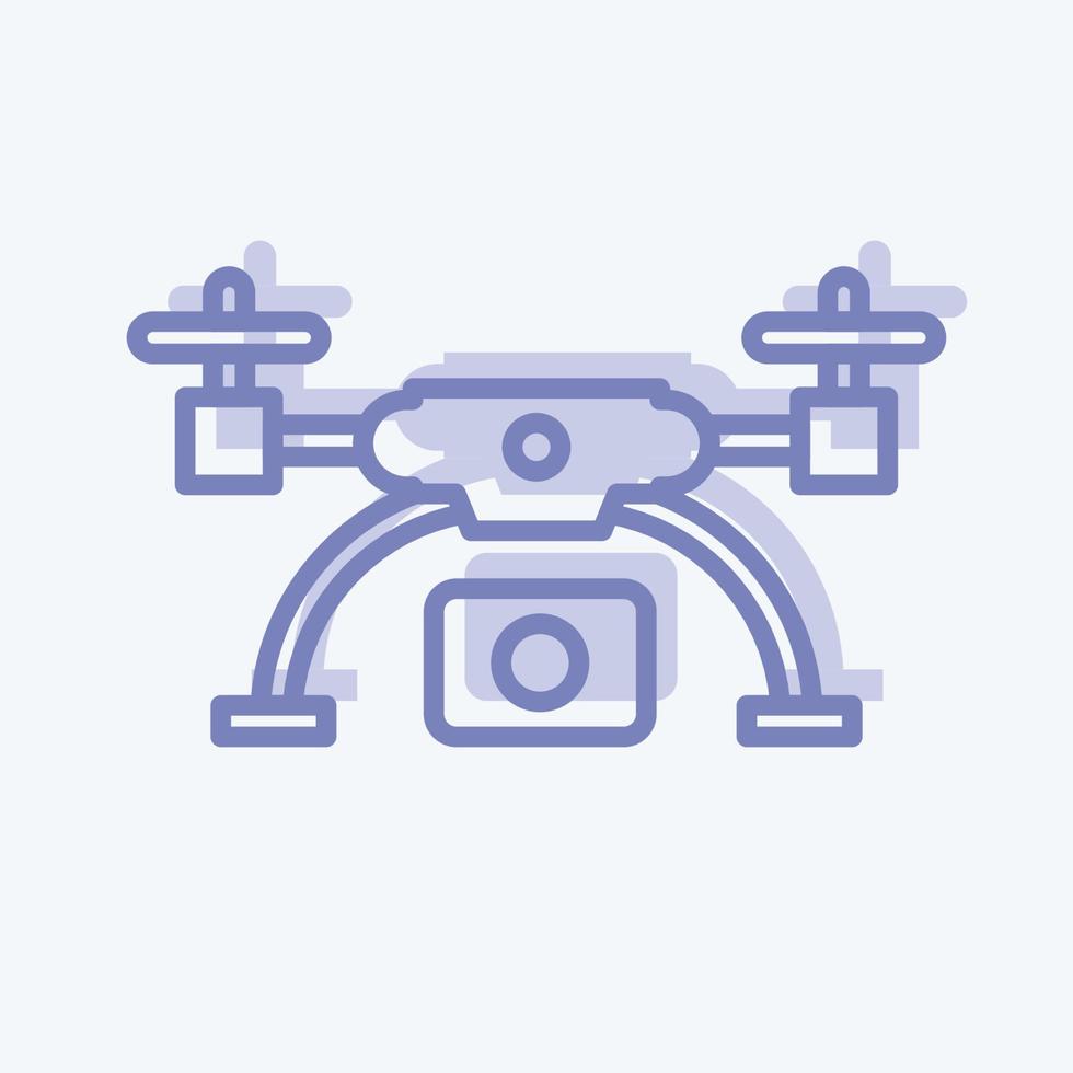 Icon drone and Aerial Imaging. related to Photography symbol. two tone style. simple design editable. simple illustration vector