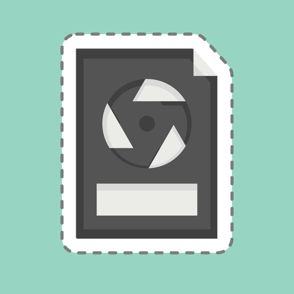 Sticker line cut Raw. related to Photography symbol. simple design editable. simple illustration vector
