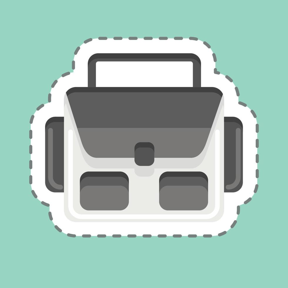 Sticker line cut Photograpy Bag. related to Photography symbol. simple design editable. simple illustration vector