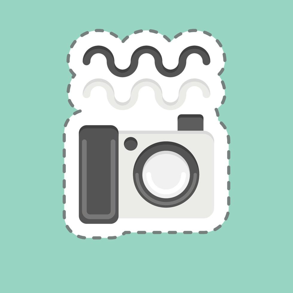 Sticker line cut Underwater Photography. related to Photography symbol. simple design editable. simple illustration vector