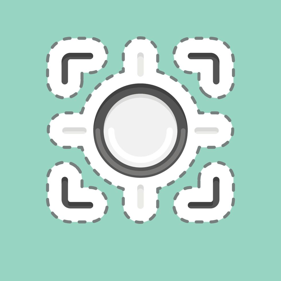 Sticker line cut Zoom. related to Photography symbol. simple design editable. simple illustration vector