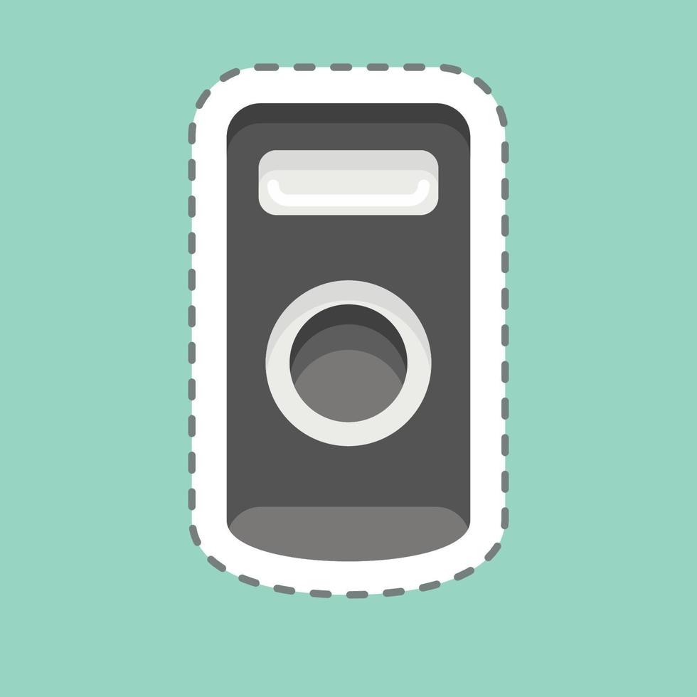 Sticker line cut Camera Remote Control. related to Photography symbol. simple design editable