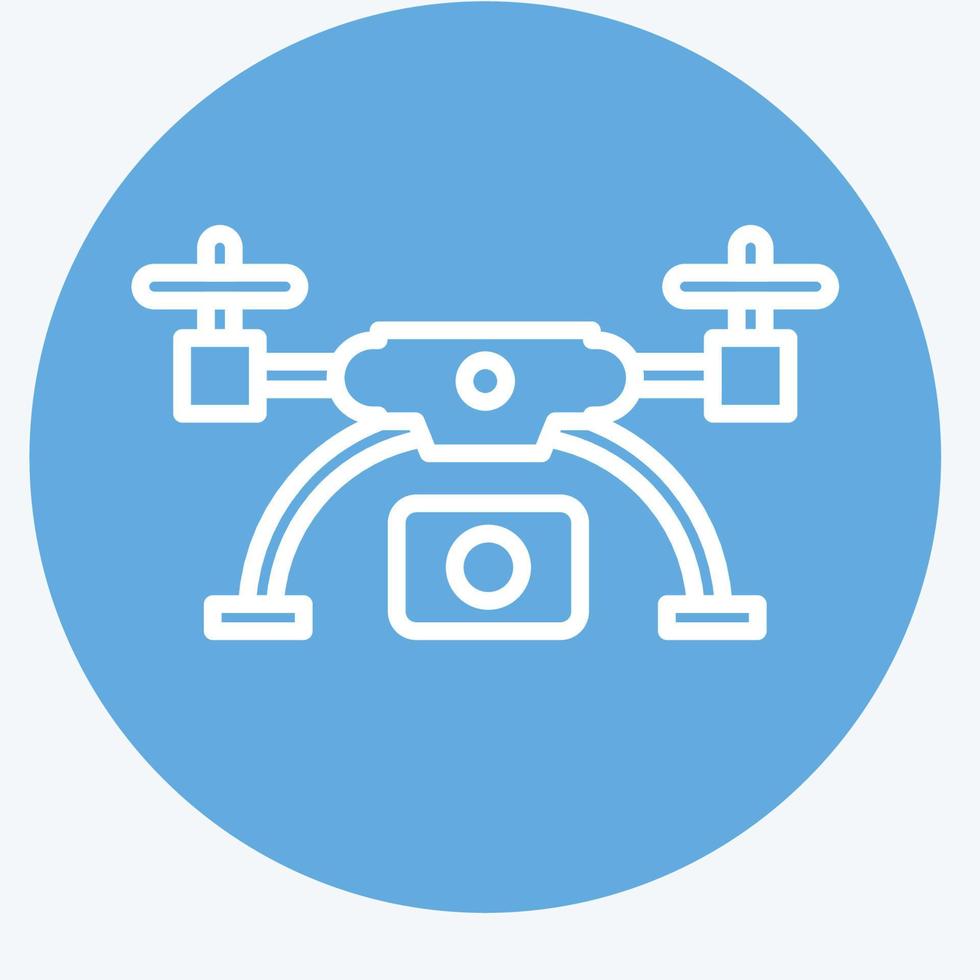 Icon drone and Aerial Imaging. related to Photography symbol. blue eyes style. simple design editable. simple illustration vector