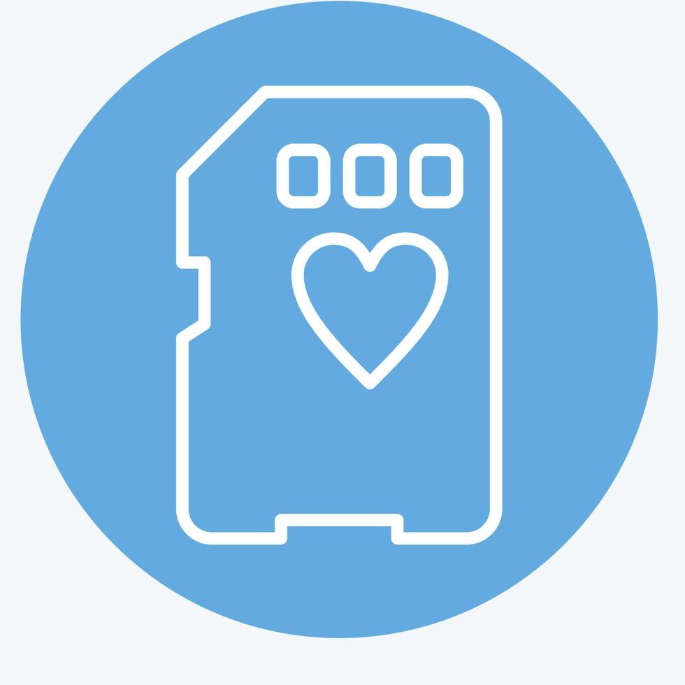 Icon Memory Card. related to Photography symbol. blue eyes style. simple design editable. simple illustration vector
