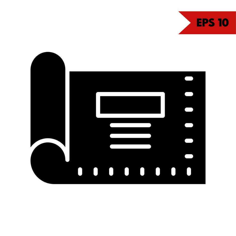 Illustration of file glyph icon vector
