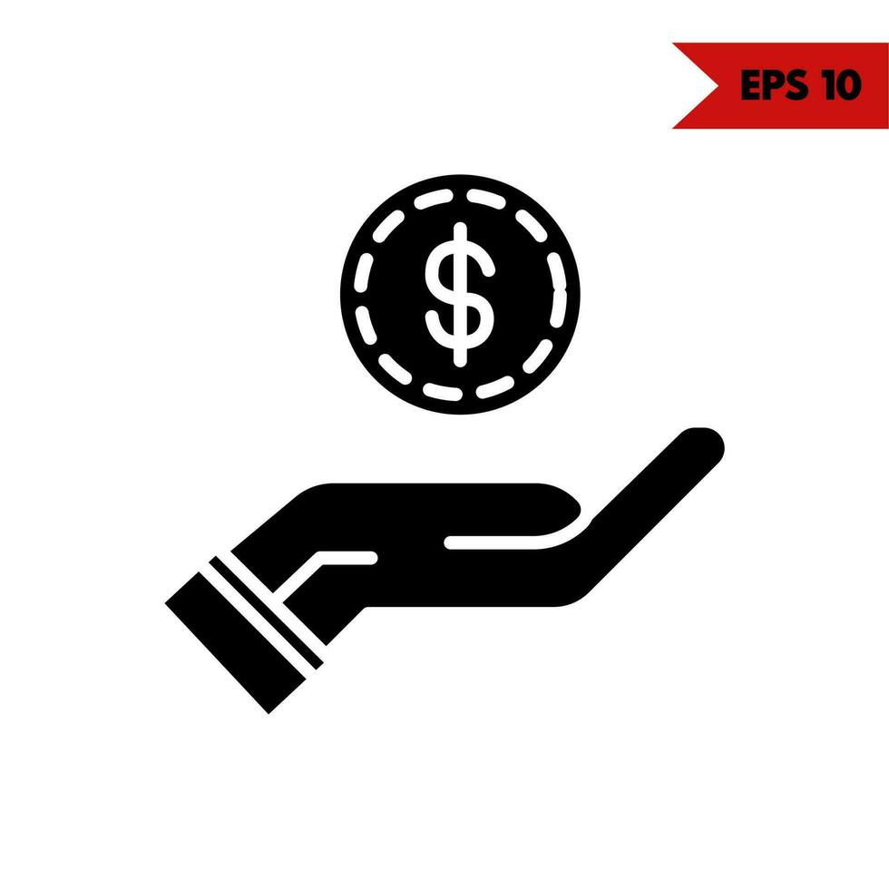 Illustration of money glyph icon vector