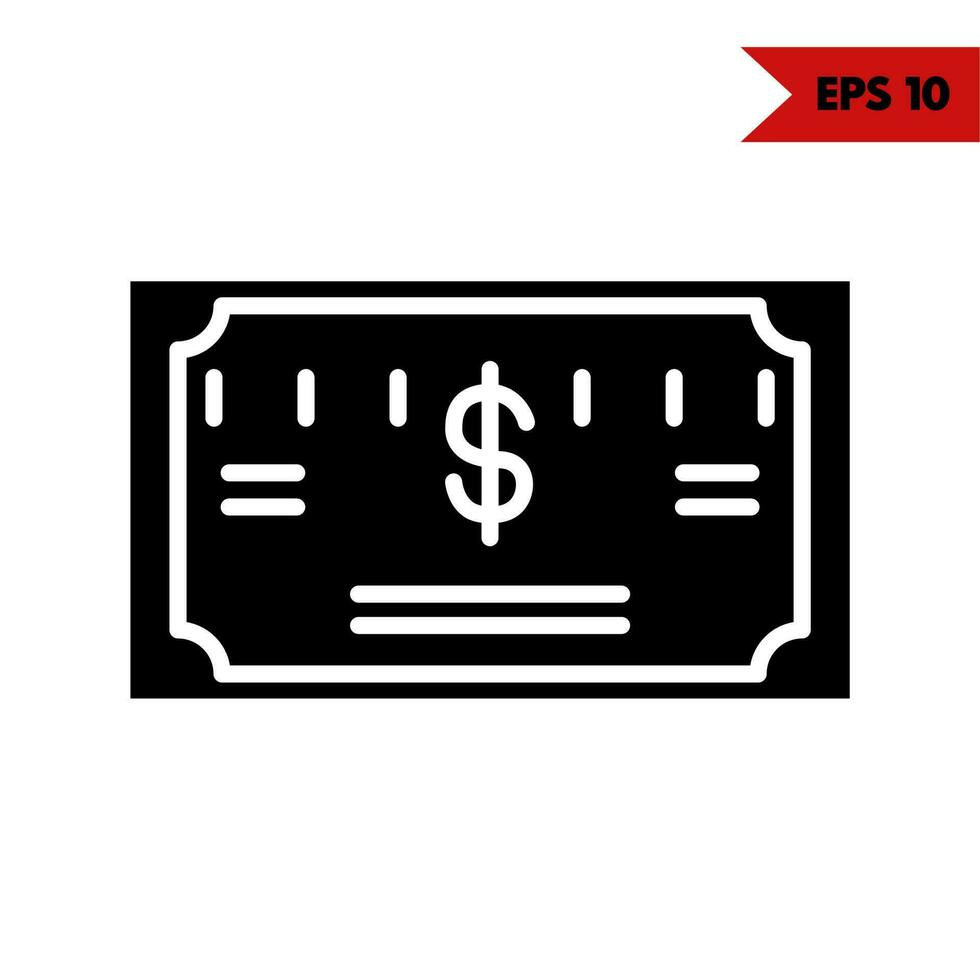 Illustration of money glyph icon vector