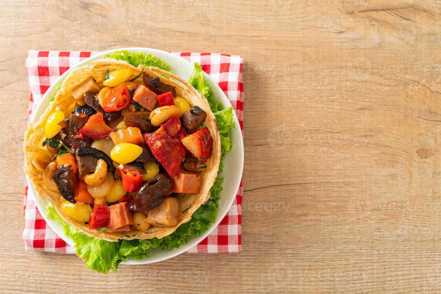 Stir fried mixed Chinese fruits and nuts photo