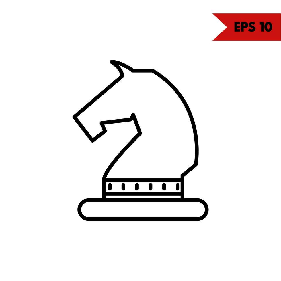 illustration of chess horse line icon vector