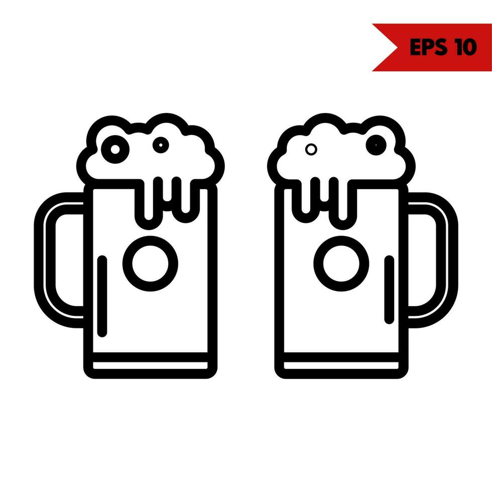 Illustration of drink line icon vector