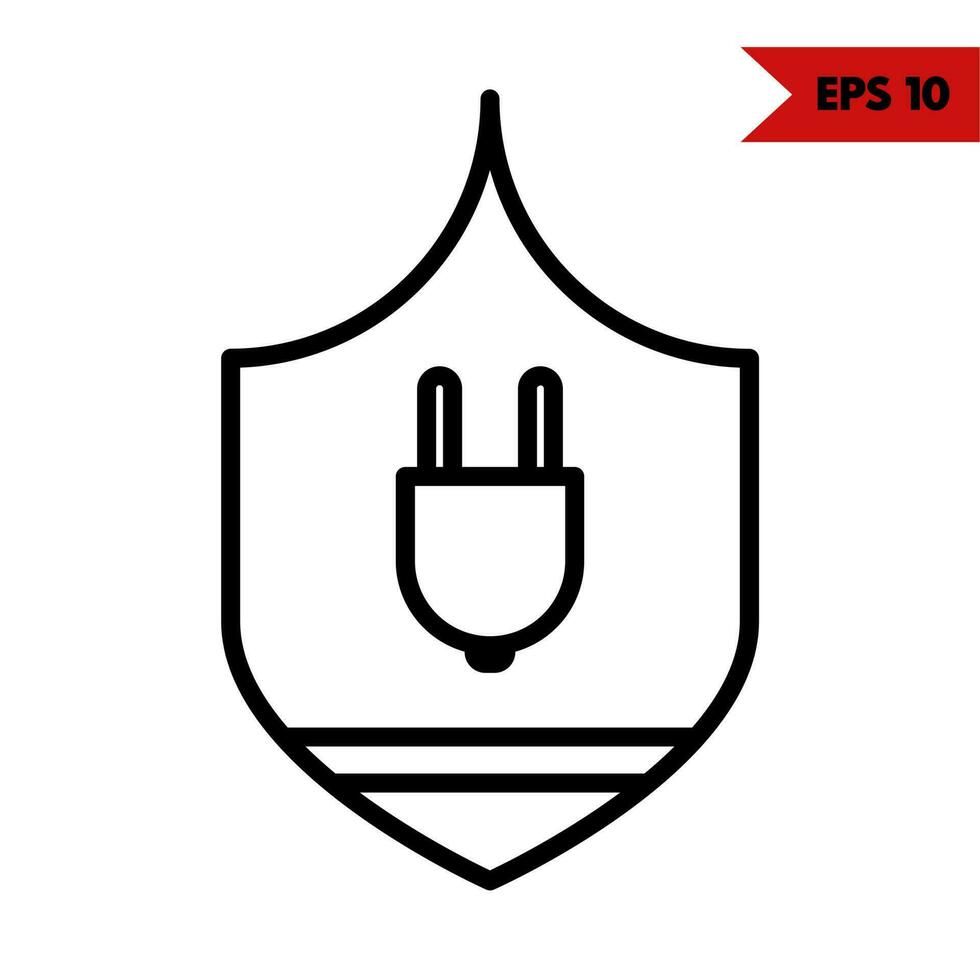 Illustration of  plug head line icon vector