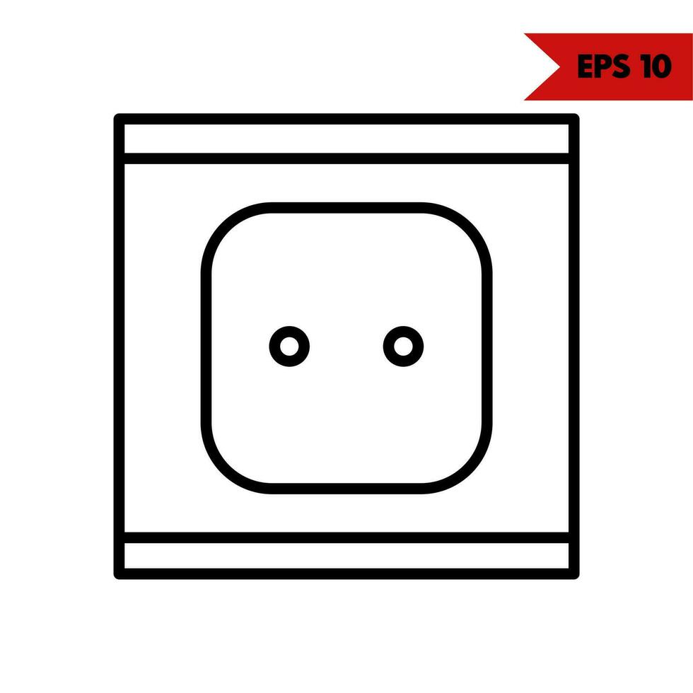 Illustration of electric socket line icon vector