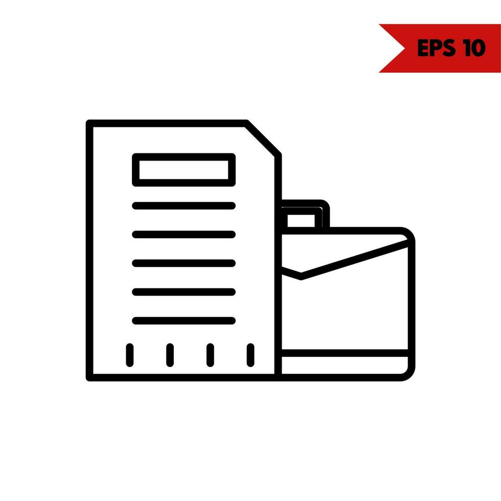 Illustration of file line icon vector