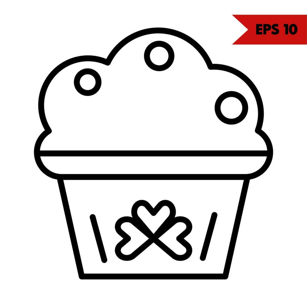 Illustration of cake line icon vector