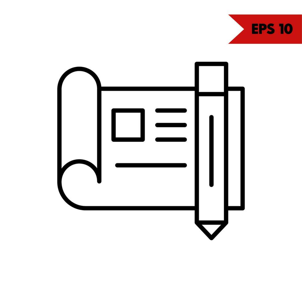 Illustration of file line icon vector