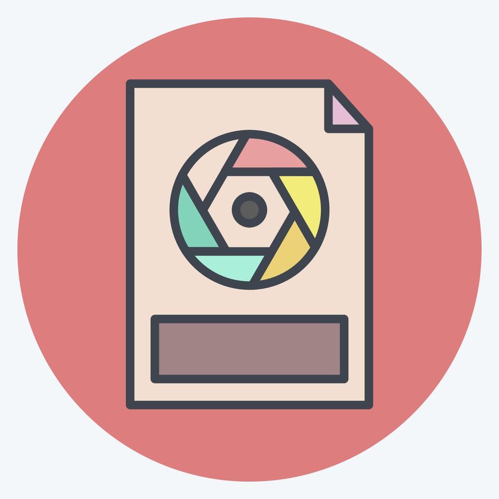 Icon Raw. related to Photography symbol. color mate style. simple design editable. simple illustration vector